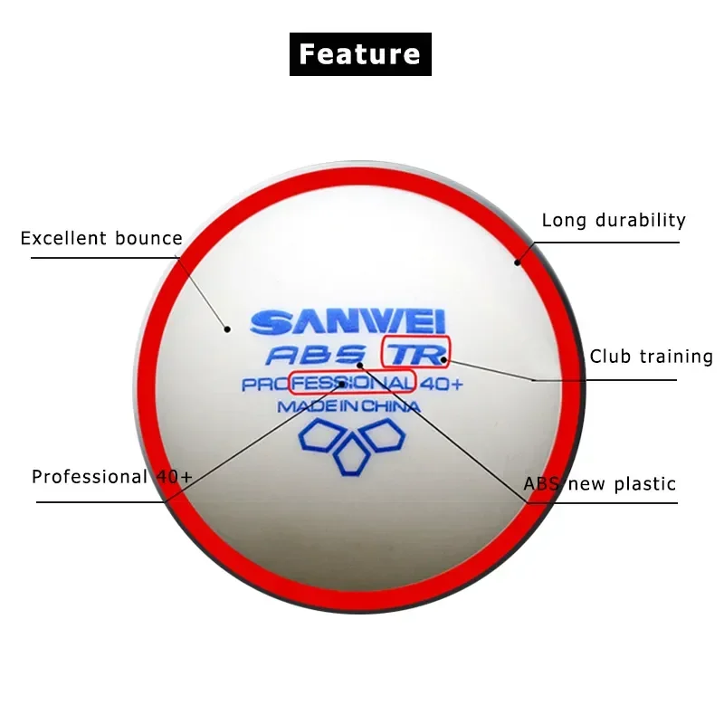 SANWEI-ABS TR 3 Star Table Ten - Ping Pong Ball Set recension och pris