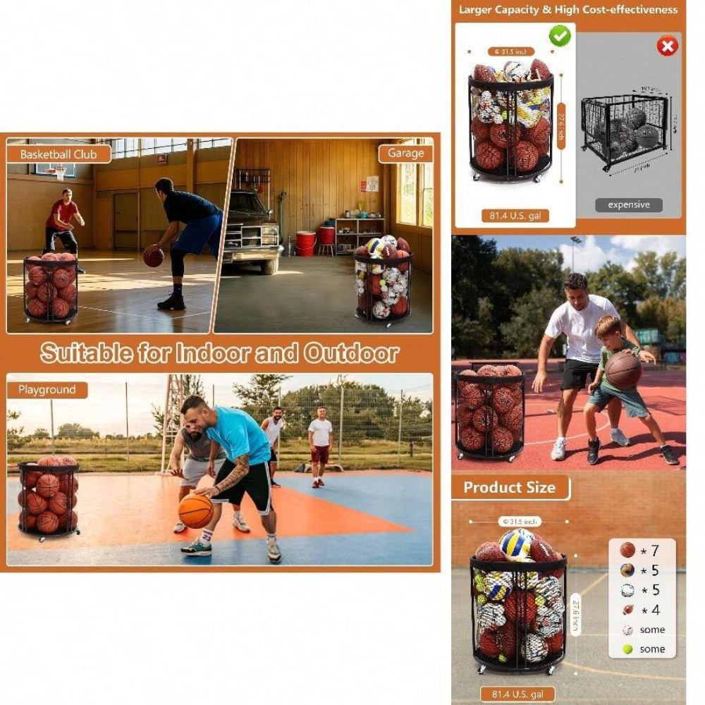 Heavy Duty Ball Storage Bin Ca - Sports Equipment Garage Storage recension och pris